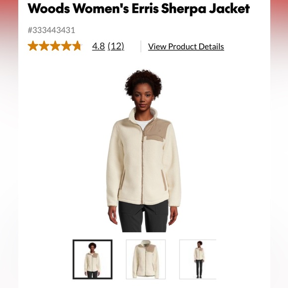 Woods Women’s Erris Sherpa Jacket - XS Soft Fleece Zip Up Sweater - Picture 4 of 12